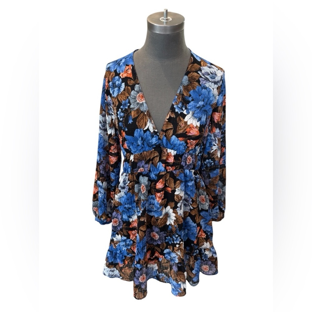 Zara Tropical Print Viscose Blend Dress Small - Picture 5 of 14